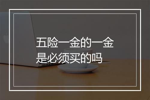 五险一金的一金是必须买的吗