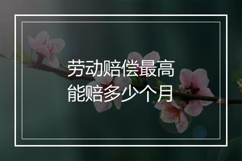 劳动赔偿最高能赔多少个月
