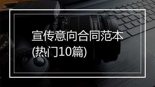 宣传意向合同范本(热门10篇)