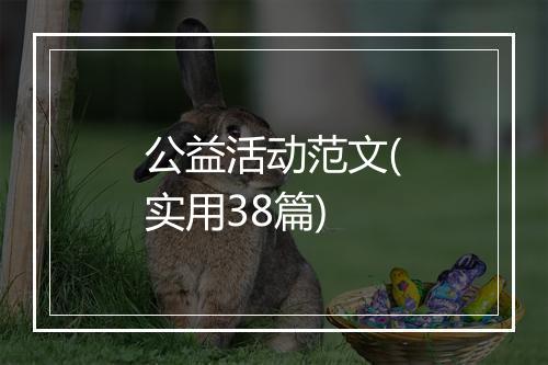 公益活动范文(实用38篇)