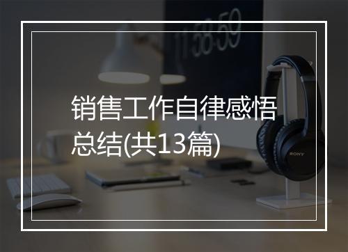 销售工作自律感悟总结(共13篇)