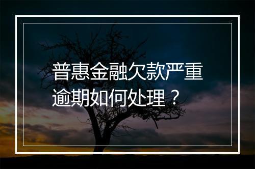 普惠金融欠款严重逾期如何处理？