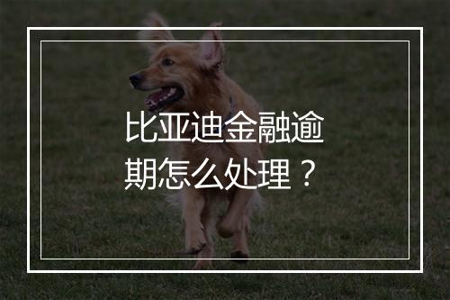 比亚迪金融逾期怎么处理？