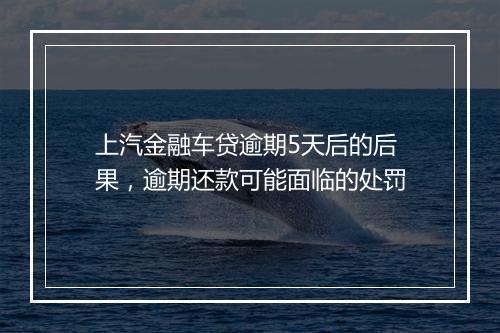 上汽金融车贷逾期5天后的后果，逾期还款可能面临的处罚