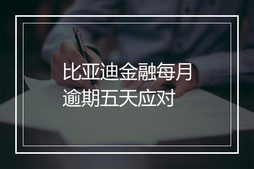 比亚迪金融每月逾期五天应对