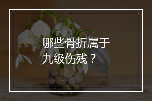 哪些骨折属于九级伤残？