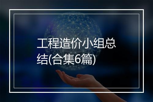 工程造价小组总结(合集6篇)