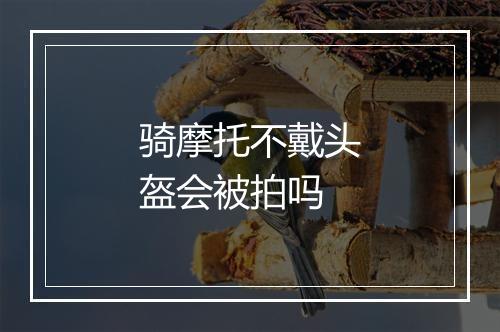 骑摩托不戴头盔会被拍吗