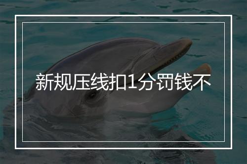 新规压线扣1分罚钱不