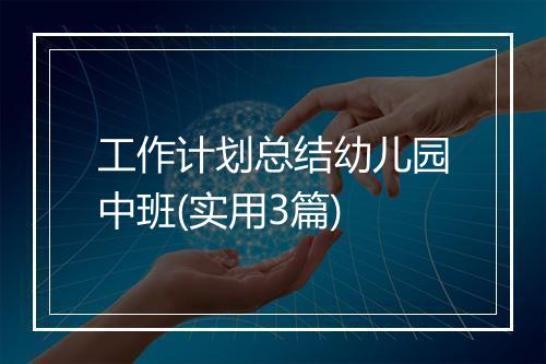 工作计划总结幼儿园中班(实用3篇)