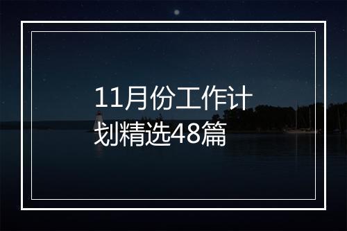 11月份工作计划精选48篇