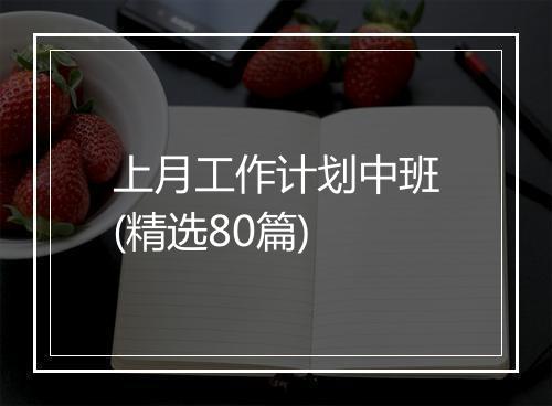 上月工作计划中班(精选80篇)