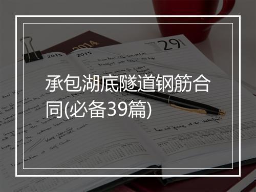 承包湖底隧道钢筋合同(必备39篇)