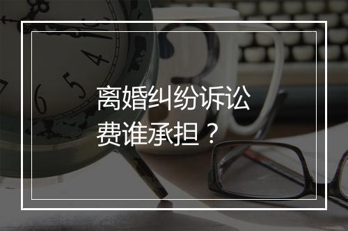 离婚纠纷诉讼费谁承担？
