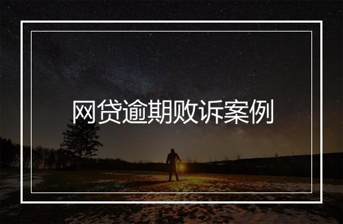网贷逾期败诉案例
