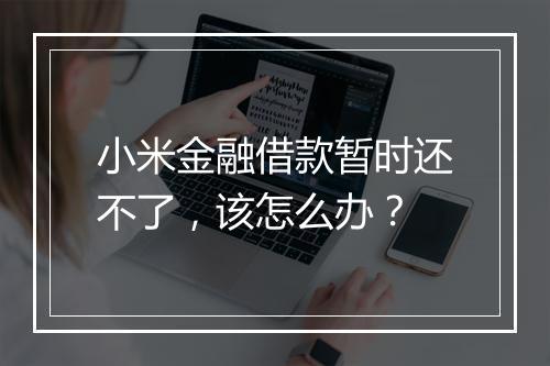 小米金融借款暂时还不了，该怎么办？