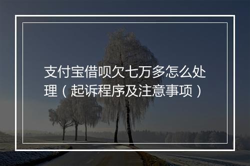 支付宝借呗欠七万多怎么处理（起诉程序及注意事项）