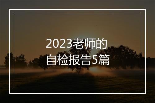 2023老师的自检报告5篇