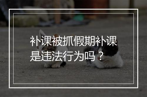 补课被抓假期补课是违法行为吗？