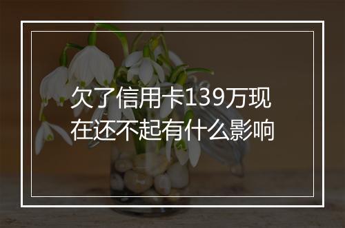 欠了信用卡139万现在还不起有什么影响