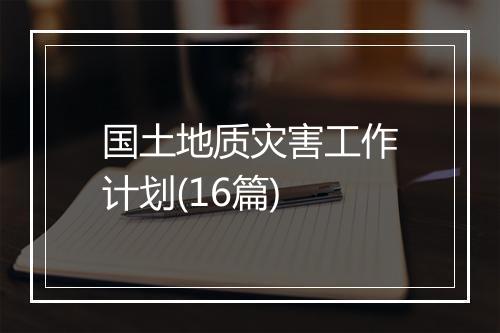 国土地质灾害工作计划(16篇)