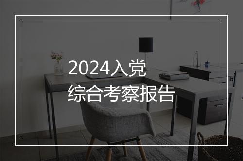 2024入党综合考察报告