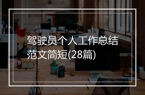 驾驶员个人工作总结范文简短(28篇)