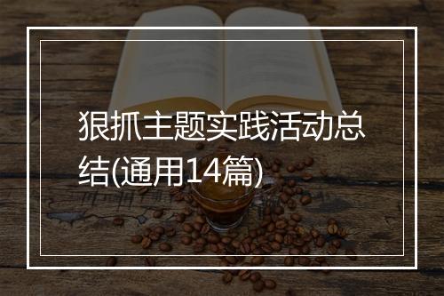 狠抓主题实践活动总结(通用14篇)