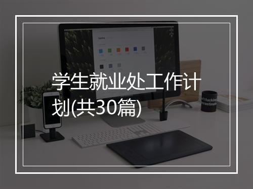 学生就业处工作计划(共30篇)