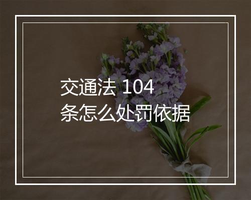交通法 104 条怎么处罚依据