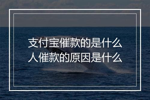 支付宝催款的是什么人催款的原因是什么
