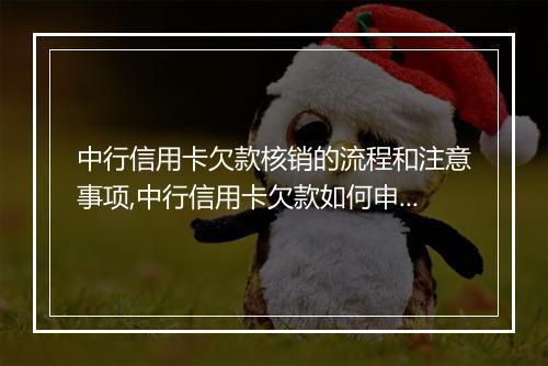 中行信用卡欠款核销的流程和注意事项,中行信用卡欠款如何申请核销