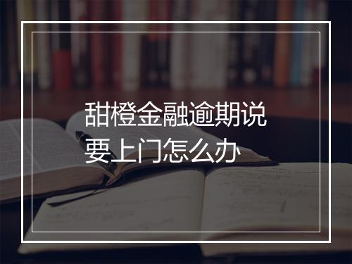甜橙金融逾期说要上门怎么办
