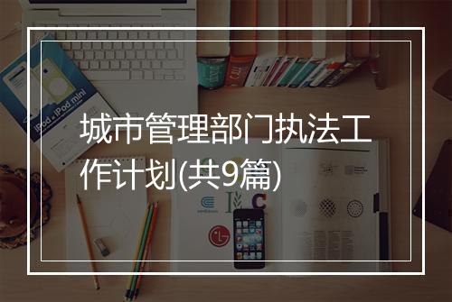 城市管理部门执法工作计划(共9篇)