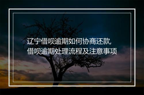 辽宁借呗逾期如何协商还款,借呗逾期处理流程及注意事项