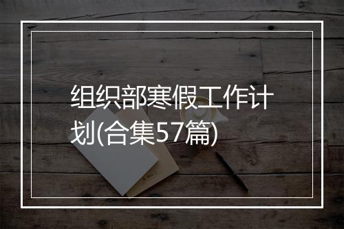 组织部寒假工作计划(合集57篇)