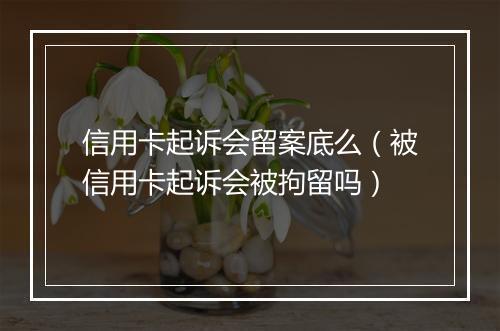 信用卡起诉会留案底么（被信用卡起诉会被拘留吗）