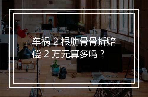 车祸 2 根肋骨骨折赔偿 2 万元算多吗？