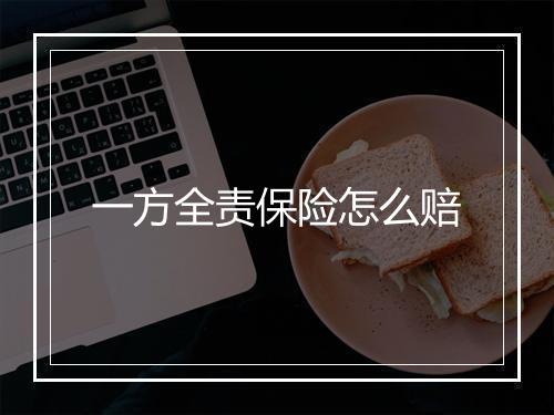 一方全责保险怎么赔