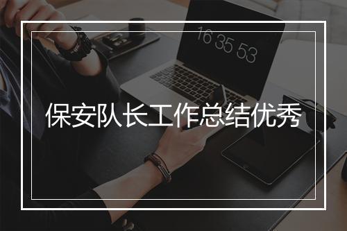 保安队长工作总结优秀