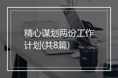 精心谋划两份工作计划(共8篇)