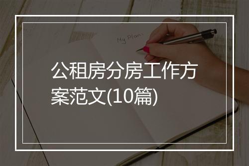 公租房分房工作方案范文(10篇)