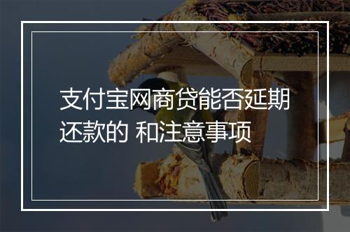 支付宝网商贷能否延期还款的 和注意事项