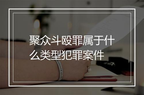 聚众斗殴罪属于什么类型犯罪案件