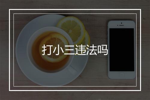 打小三违法吗