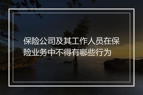 保险公司及其工作人员在保险业务中不得有哪些行为