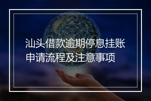 汕头借款逾期停息挂账申请流程及注意事项