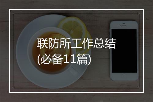联防所工作总结(必备11篇)