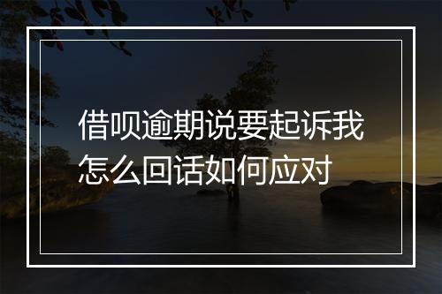 借呗逾期说要起诉我怎么回话如何应对