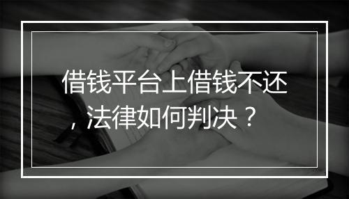 借钱平台上借钱不还，法律如何判决？